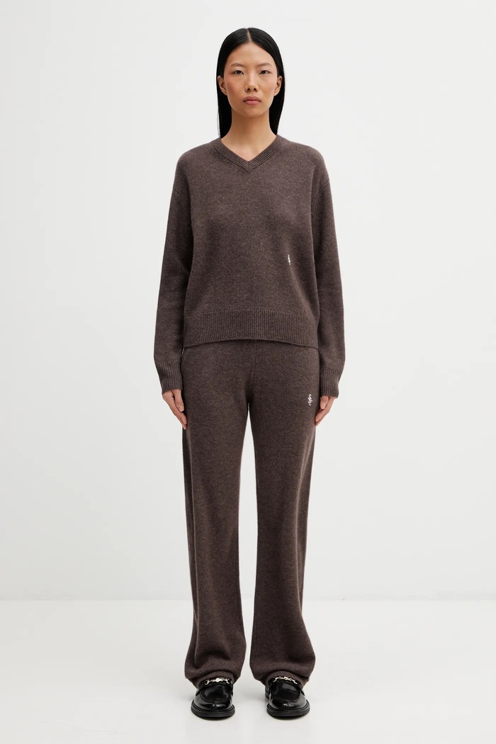 Шерстяной свитер Sporty & Rich SRC Cashmere WS07666302BR27 коричневый