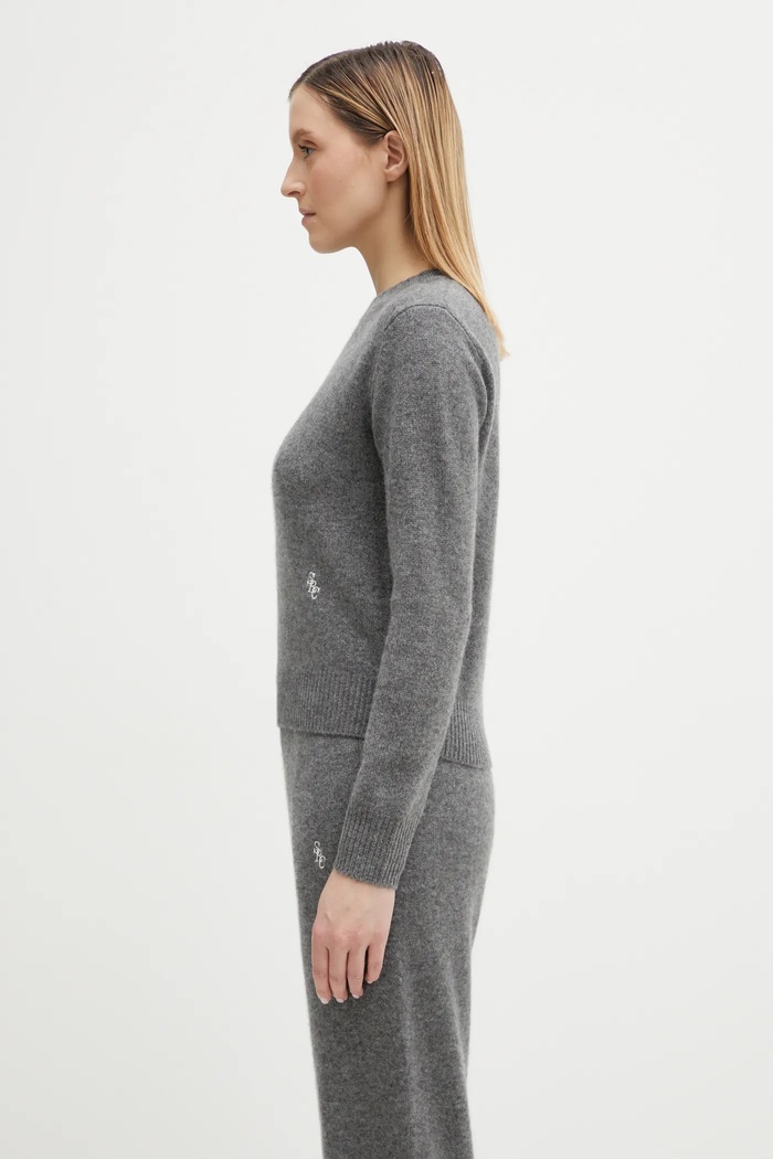 Μάλλινο πουλόβερ Sporty & Rich SRC Cashmere WS01267302GY22 γκρί AW25