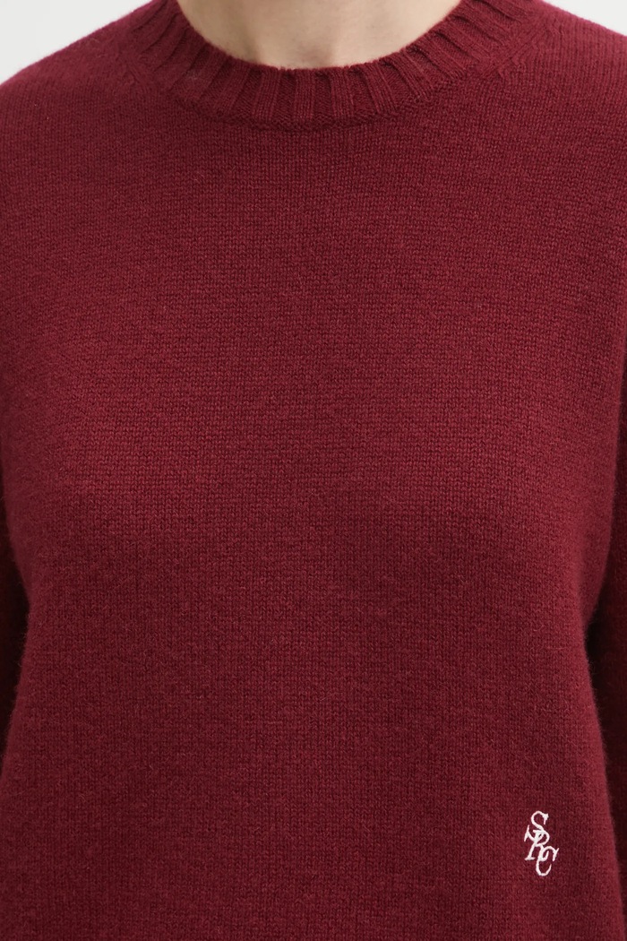 Sporty & Rich pulover de lână SRC Cashmere burgundia WS01262302RE10