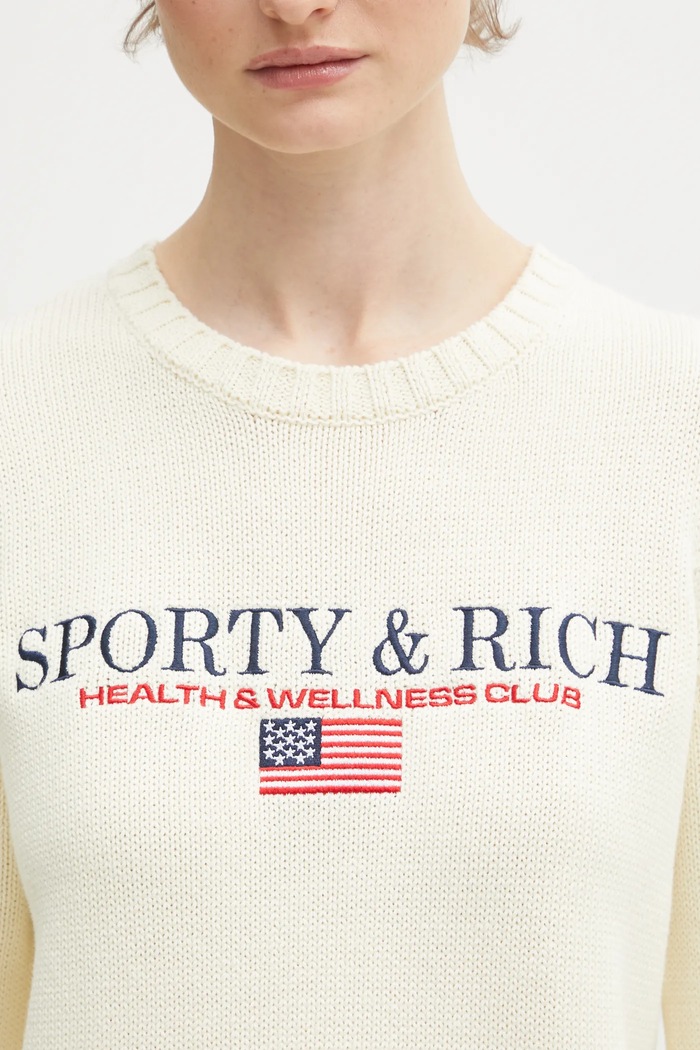Sporty & Rich cotton jumper S&R Nautical Knitted beige WS06563178WH37