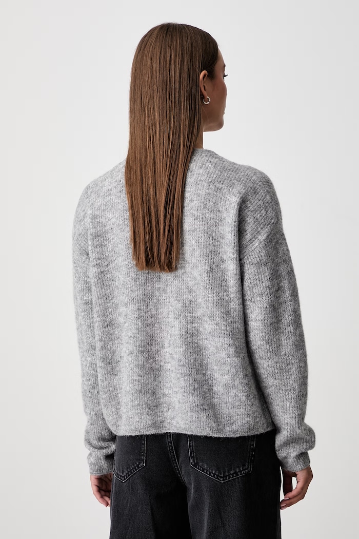 Îmbrăcăminte Mos Mosh cardigan pentru femei cu lână Almine 158680 gri