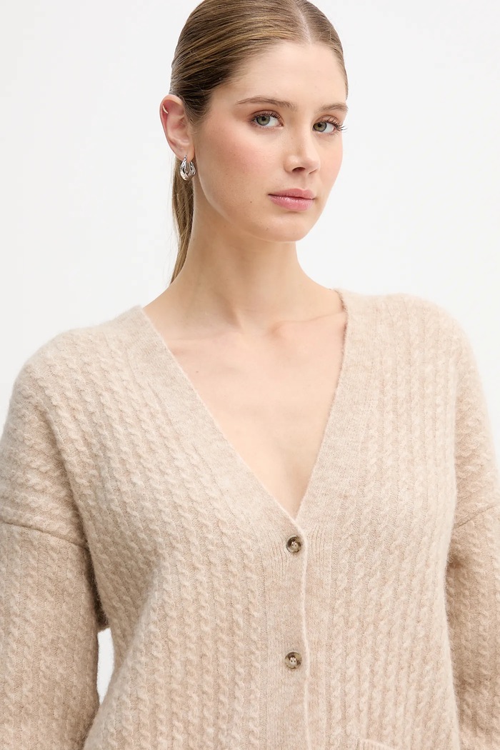 Kardigan s dodatkom vune JOYINME Soft Whisper bež Kardigan.Soft.Whisper