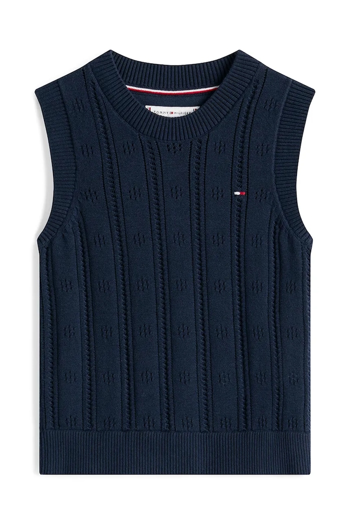Βαμβακερό πουλόβερ Tommy Hilfiger KG0KG08723.9BYA σκούρο μπλε AW25