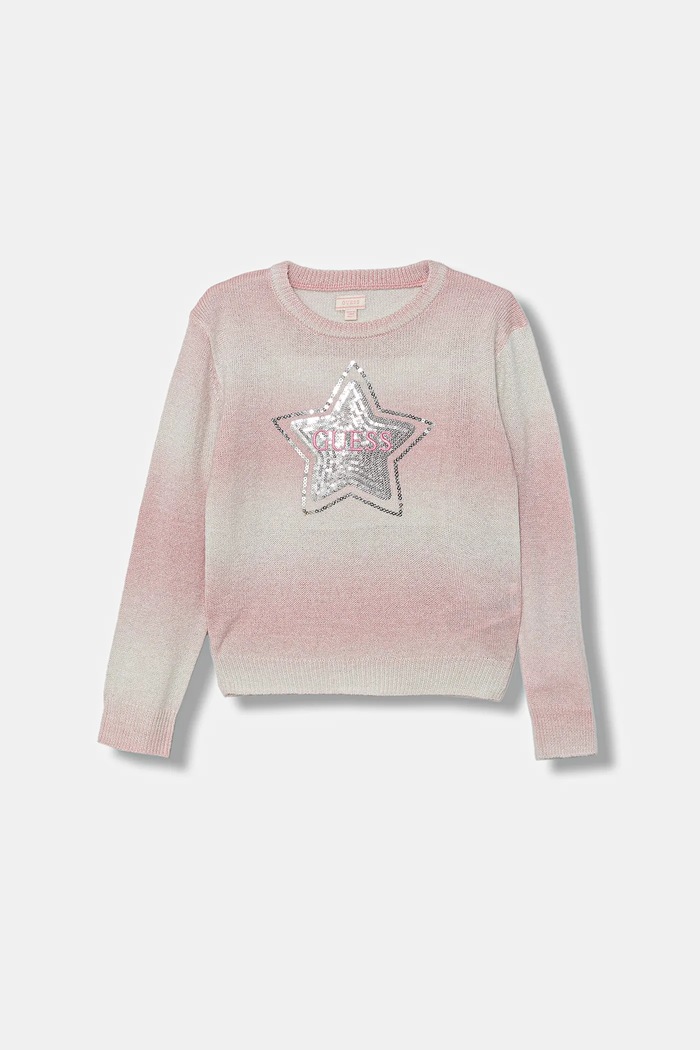 Guess sweter z domieszką wełny dziecięcy z domieszką wełny różowy K5YR07.Z3OQ0.9BYA
