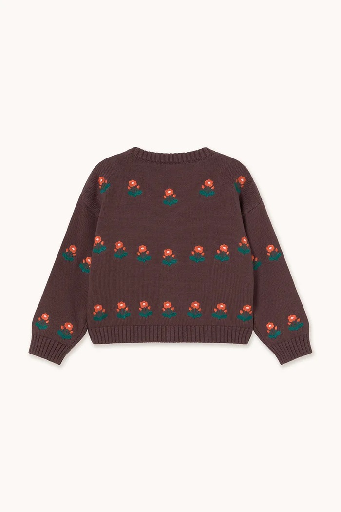 Fete Tinycottons cardigan copii FLOWERS CARDIGAN AW25.101 maro