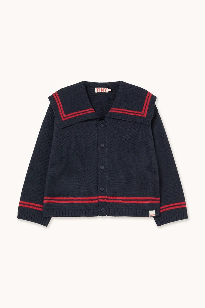 Tinycottons pulover copii STRIPES TINY CARDIGAN AW25.113 bleumarin AW25