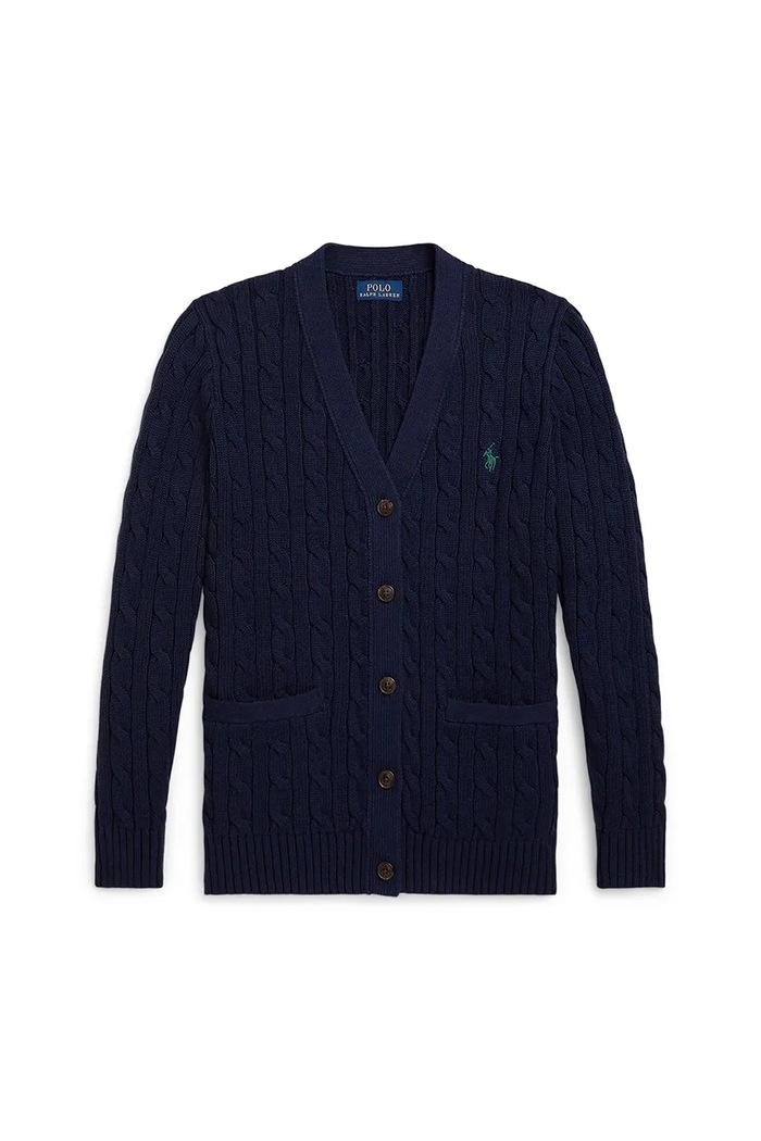 Otroška bombažna jopica Polo Ralph Lauren Tanka mornarsko modra 313950765005