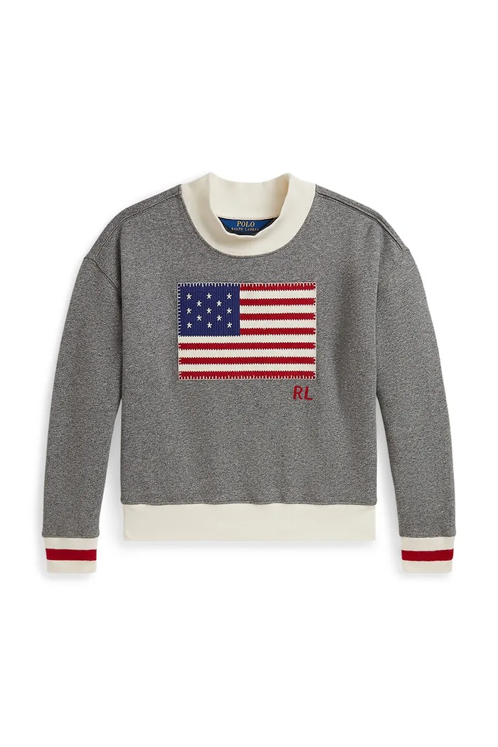 Polo Ralph Lauren pulover copii imprimeu gri 313981062001