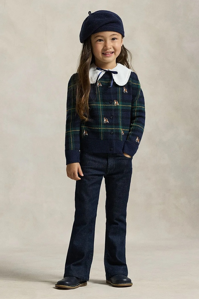 Otroški volneni pulover Polo Ralph Lauren mornarsko modra 312978877001