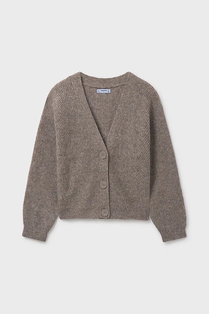 Mayoral cardigan copii cu un amestec de lana maro 7317.8B.Junior.9BYA