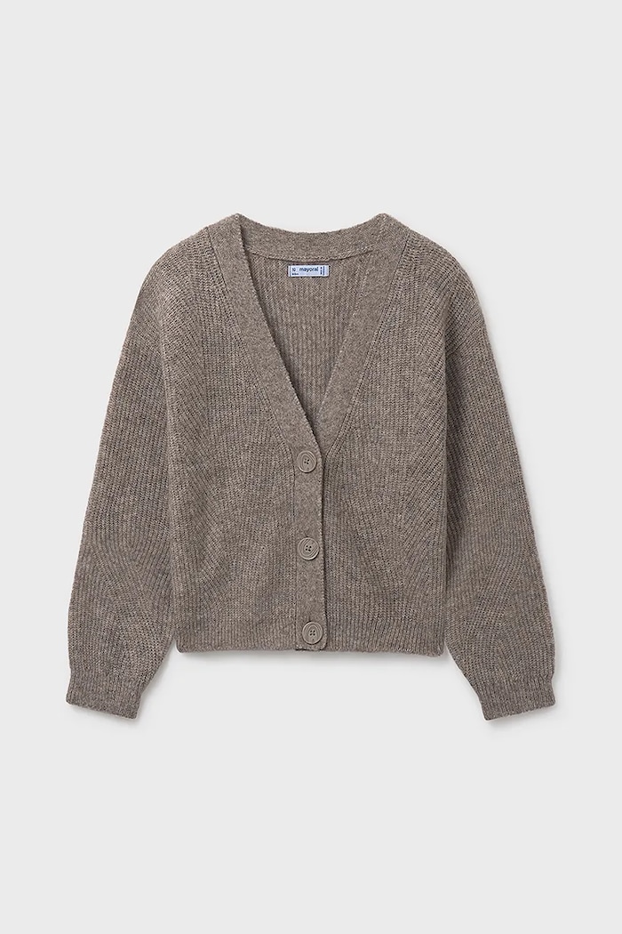 Mayoral cardigan copii cu un amestec de lana maro 7317.8B.Junior.9BYA