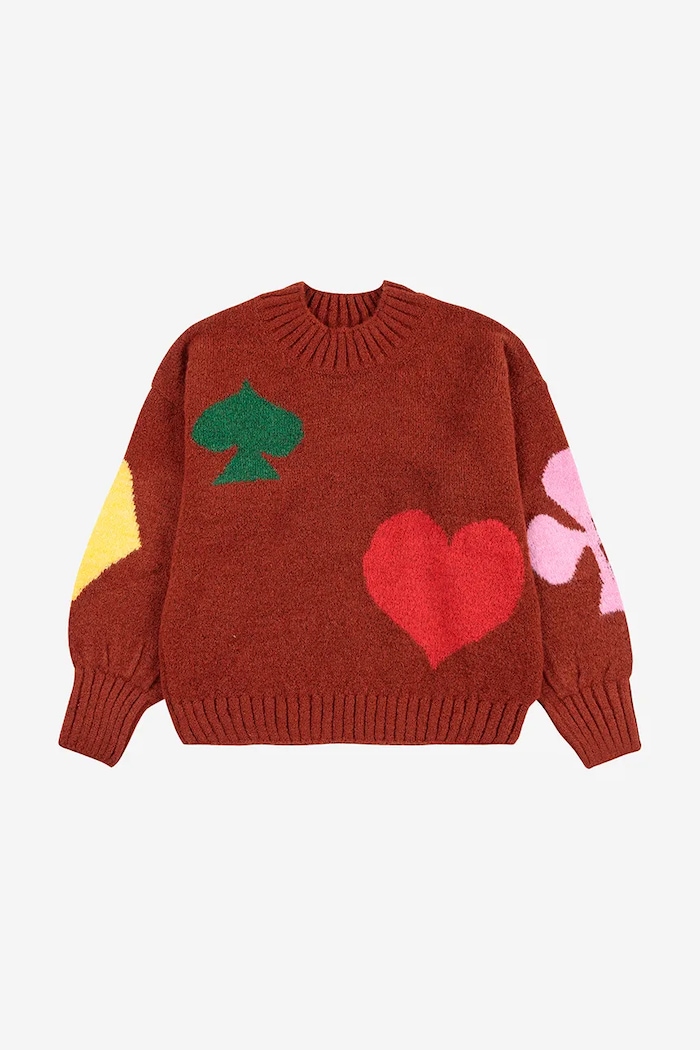 Bobo Choses gyerek gyapjúkeverékből készült pulóver Bobo Joker 225AC112 burgundia AW25