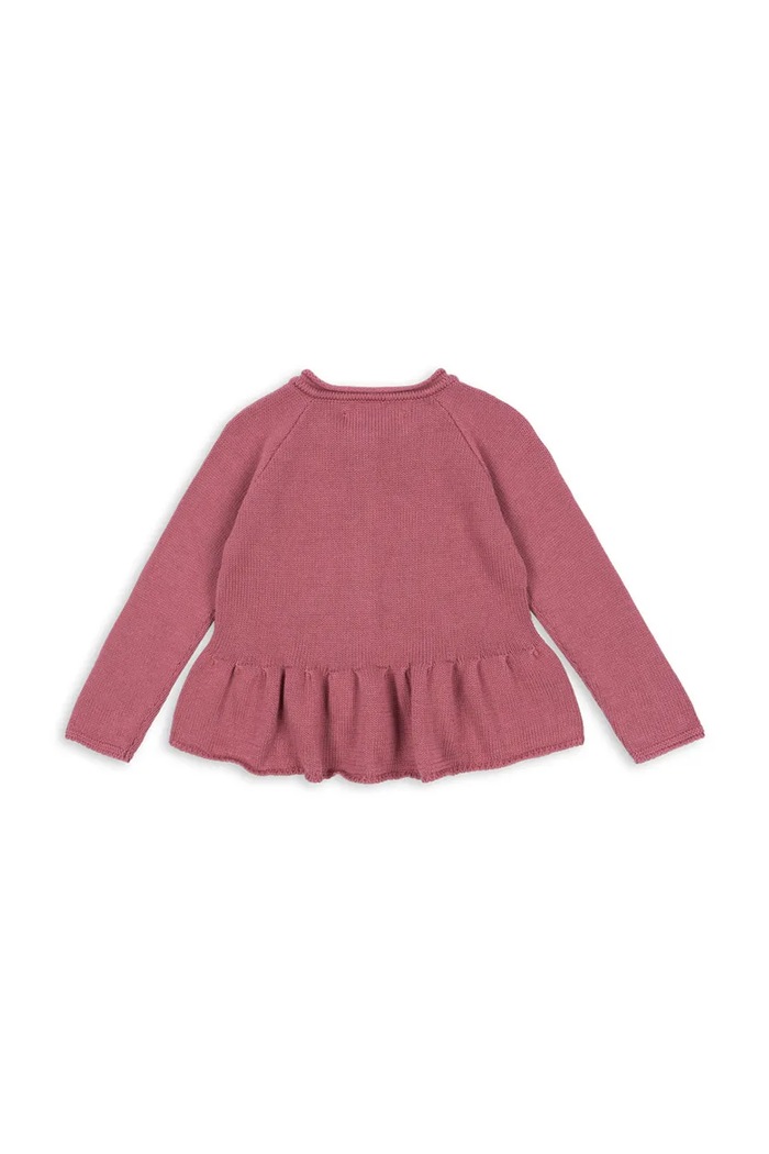 Konges Sløjd kardigan bawełniany dziecięcy CABBY FRILL CARDIGAN GOTS KS103737.9BYA różowy AW25