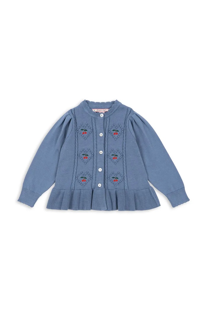 Konges Sløjd Kardigan bawełniany dziecięcy SOLEIL CARDIGAN GOTS niebieski KS103980.9BYA