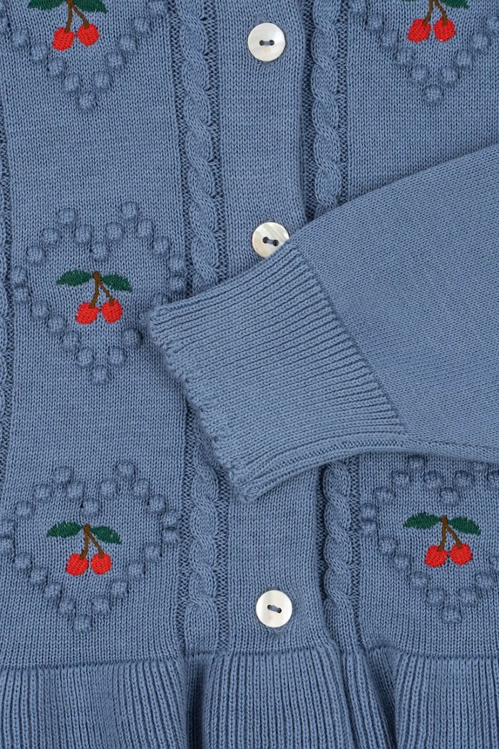Kardigan bawełniany dziecięcy SOLEIL CARDIGAN GOTS Konges Sløjd KS103980.9BYA niebieski