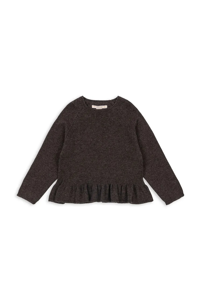 Konges Sløjd sweter z dodatkiem kaszmiru CATHY KNIT SWEATER cienka brązowy KS103748.9BYA