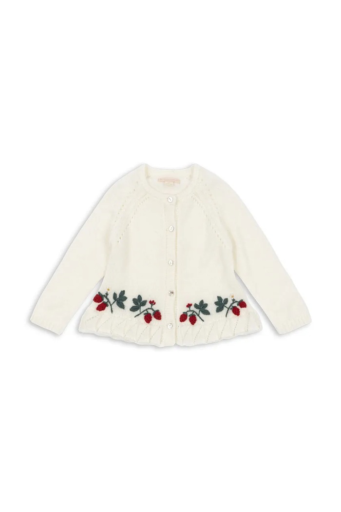 Konges Sløjd kardigan dziecięcy MINIA FRILL CARDIGAN KS103913.9BYA biały AW25