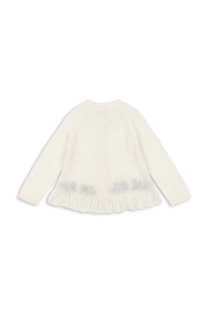Dziewczynka Konges Sløjd kardigan dziecięcy MINIA FRILL CARDIGAN KS103913.9BYA biały