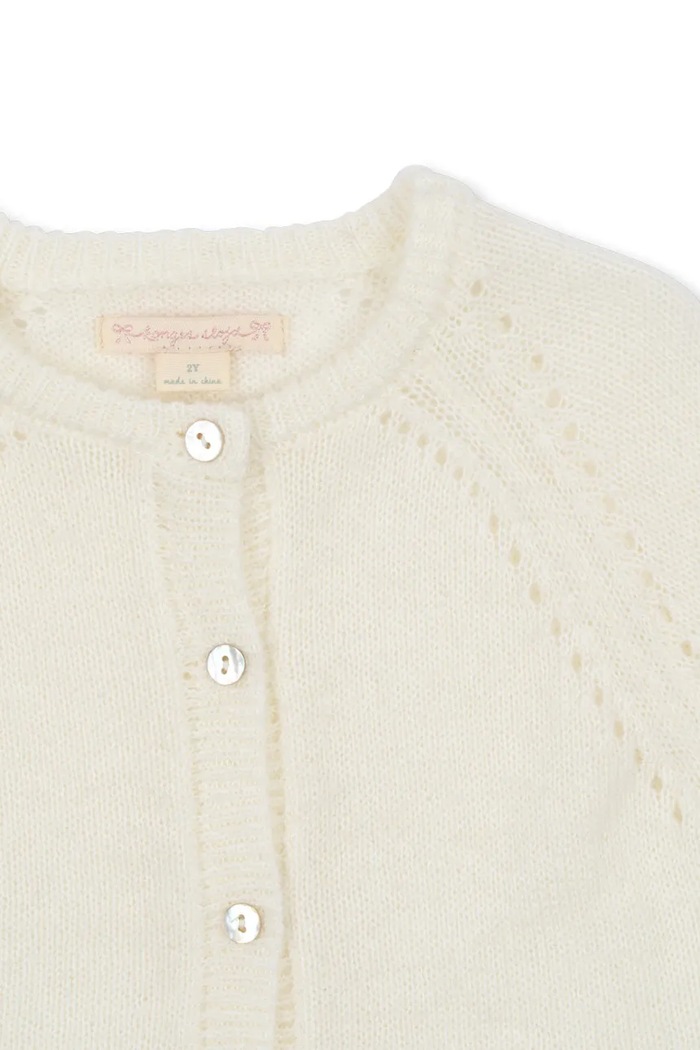 Konges Sløjd kardigan dziecięcy MINIA FRILL CARDIGAN biały KS103913.9BYA
