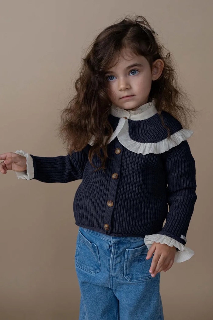 Donsje cardigan pentru copii din bumbac Zoila Cardigan bleumarin 4108200