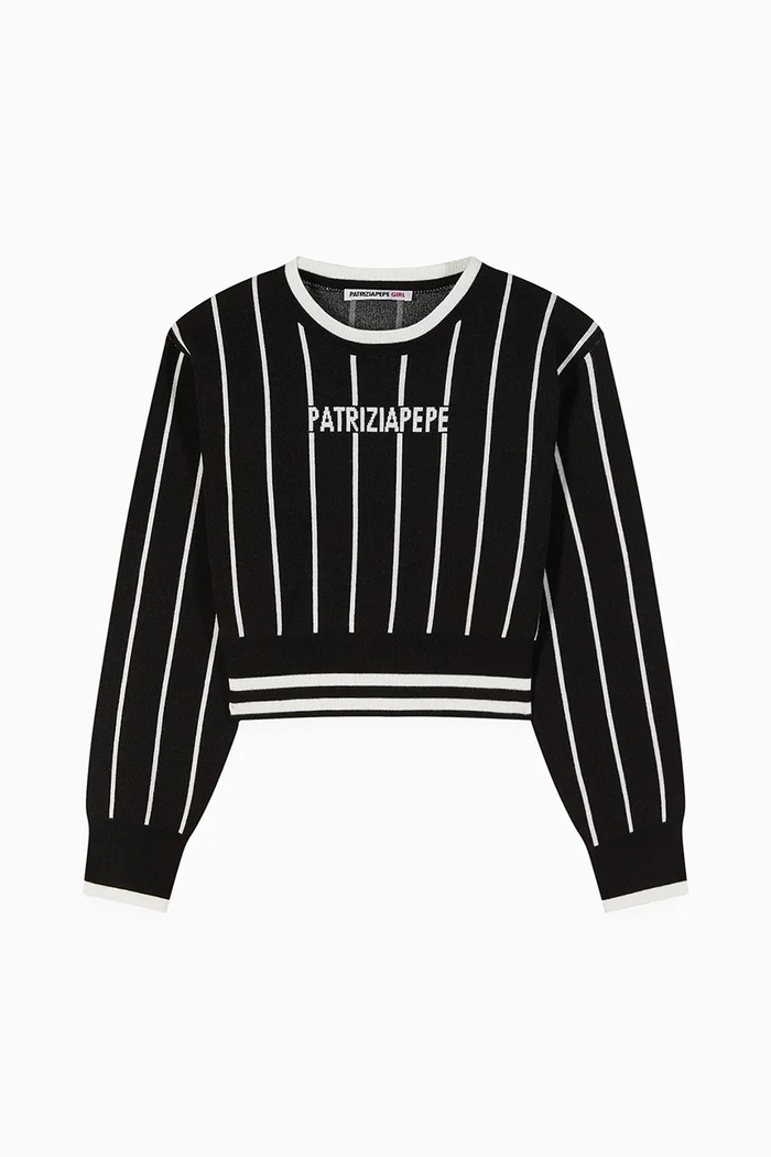 Patrizia Pepe pulover copii K275 cu modele negru 7K0057