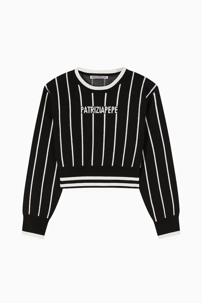 Patrizia Pepe pulover copii K275 cu modele negru 7K0057