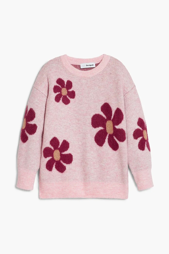 Desigual sweter z domieszką wełny dziecięcy z domieszką wełny różowy 25WGJF02