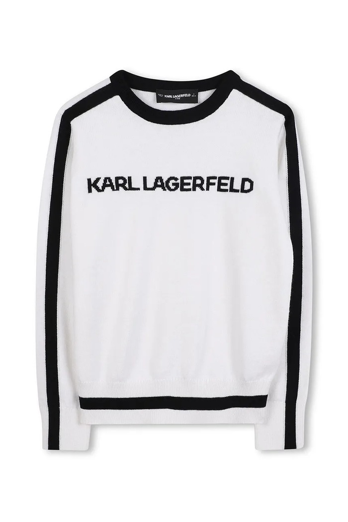 Dětský svetr s příměsí kašmíru Karl Lagerfeld Z30936.114.150 bílá AW25