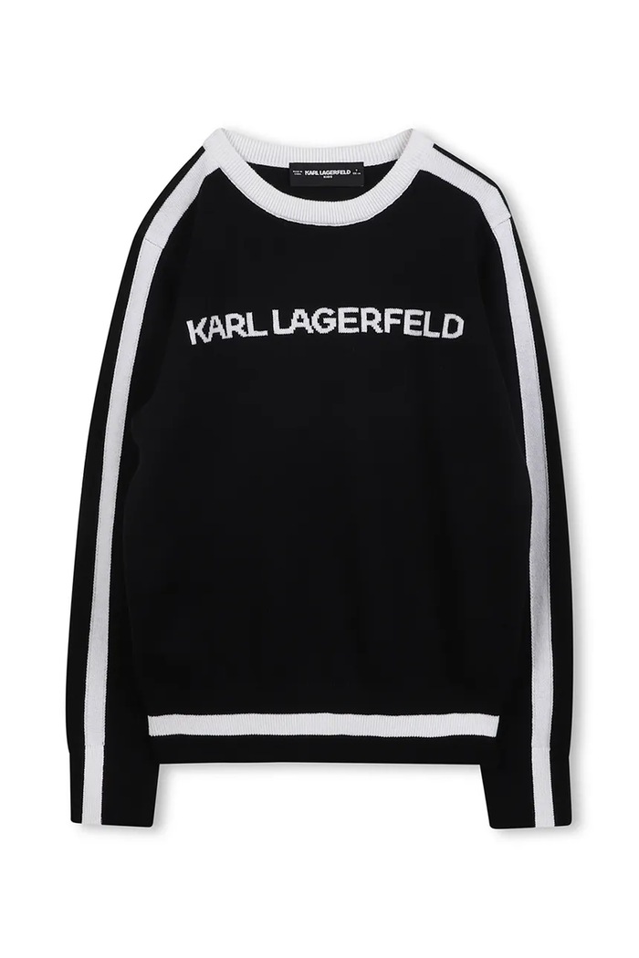 Dětský svetr s příměsí kašmíru Karl Lagerfeld s příměsí vlny černá Z30936.114.150