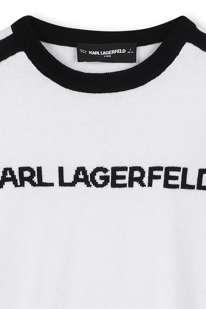 Παιδικό πουλόβερ με μείγμα κασμίρ Karl Lagerfeld λευκό Z30936.156.162