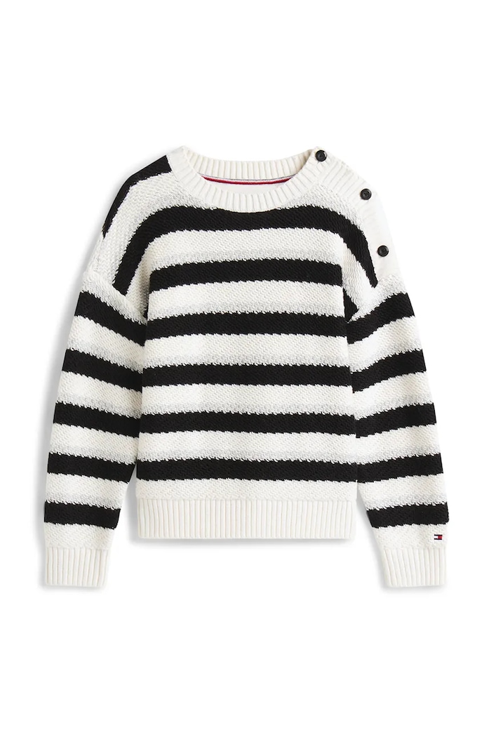 Detský sveter Tommy Hilfiger KG0KG08843.9BYA biela AW25