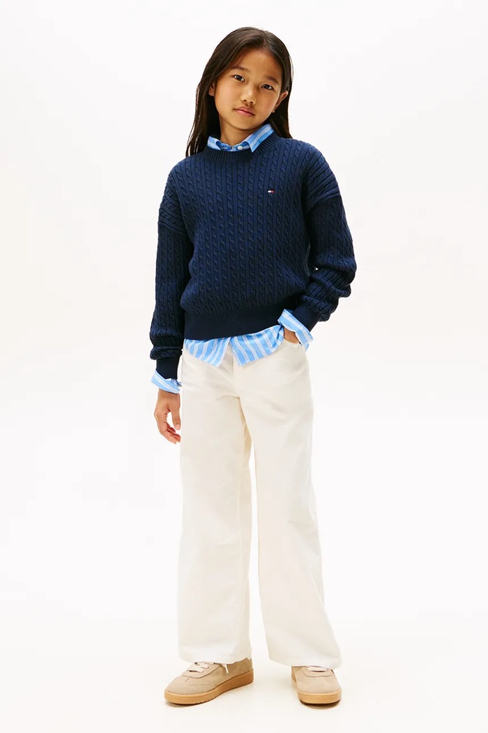 Tommy Hilfiger gyerek pamut pulóver sötétkék KG0KG08848.9BYA