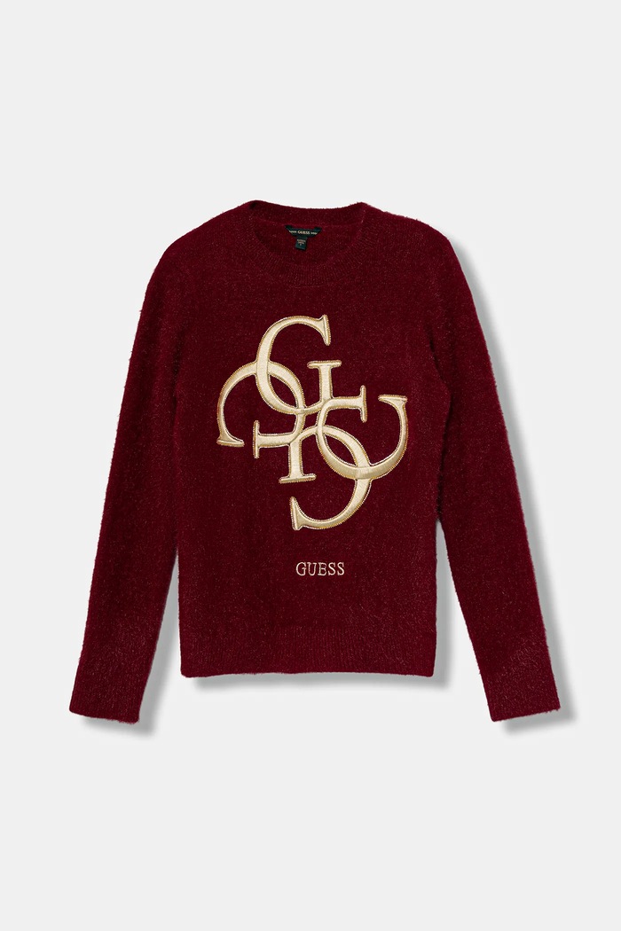 Guess sweter aplikacja bordowy J5BR07.Z0720.9BYA