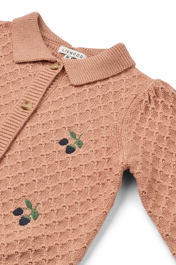Liewood kardigan z dodatkiem wełny dziecięcy Jane Knit Cardigan pomarańczowy LW20306.9BYA