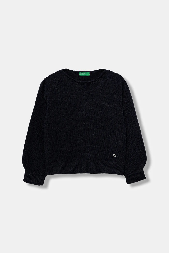 Detský sveter s prímesou vlny United Colors of Benetton tenká tmavomodrá 126WC108Q.G.seasonal