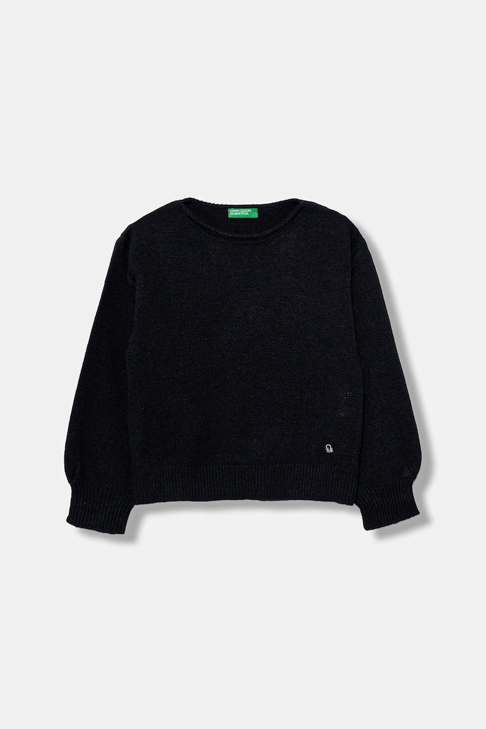 Detský sveter s prímesou vlny United Colors of Benetton tenká tmavomodrá 126WC108Q.G.seasonal