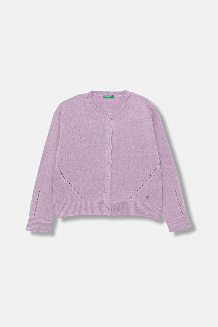 Kardigan s vlnou United Colors of Benetton tenká fialová 126WC500X.G.seasonal
