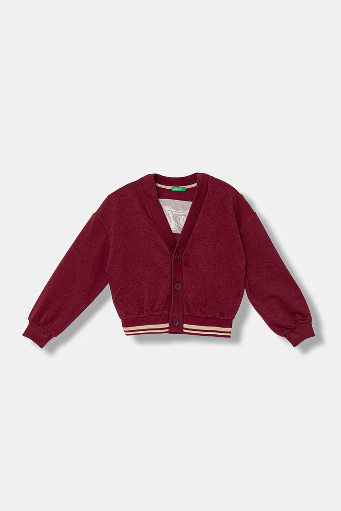 Dětský kardigan United Colors of Benetton tenká burgundské 32N4C600J.G.seasonal