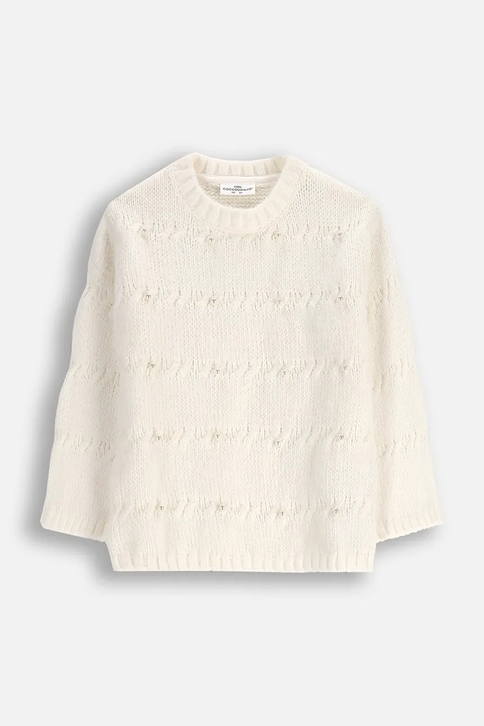 Coccodrillo sweter dziecięcy ZC5172102EPG beżowy AW25