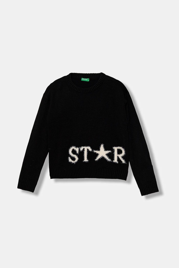 Detský sveter United Colors of Benetton tenká čierna 1EHHQ109G.G.Seasonal