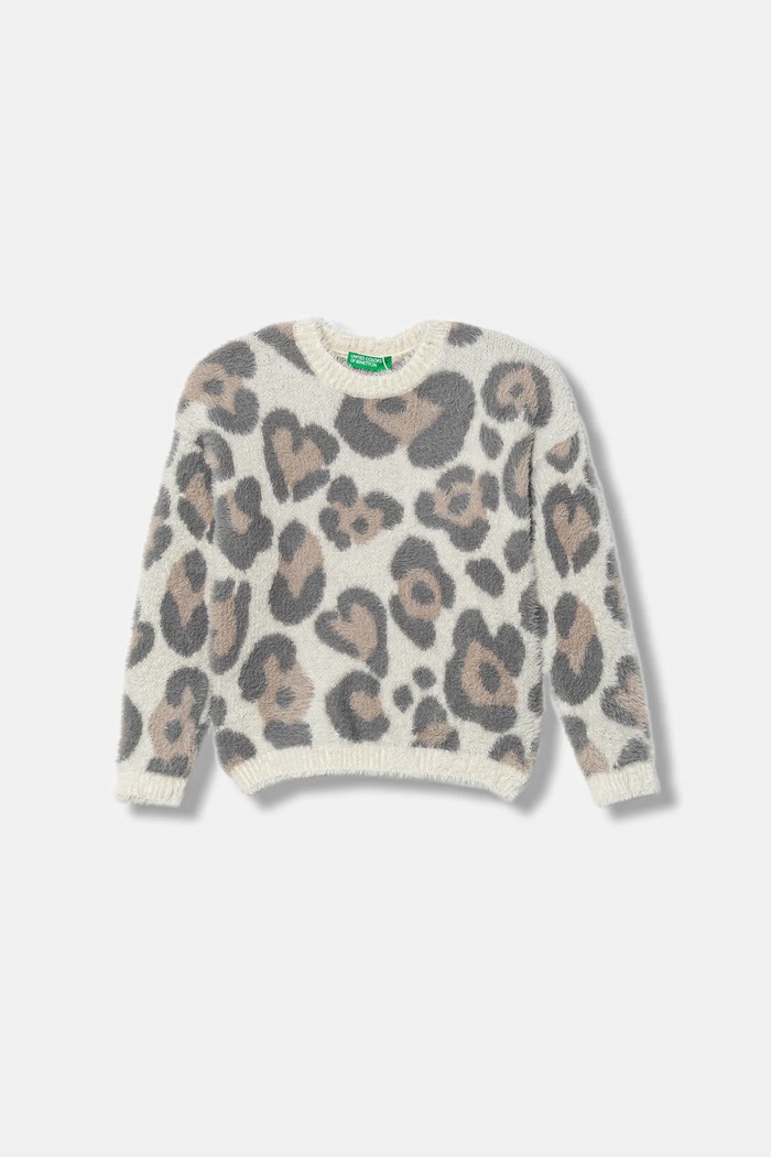 United Colors of Benetton pulover copii cu modele bej 1F2MH102Y.P.Seasonal