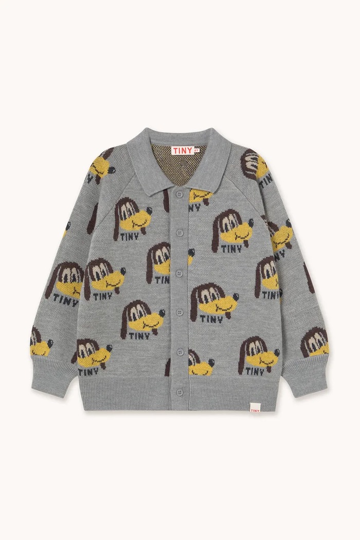 Παιδικό κάρδιγκαν Tinycottons DOGS CARDIGAN μεσαίου πάχους γκρί AW25.095