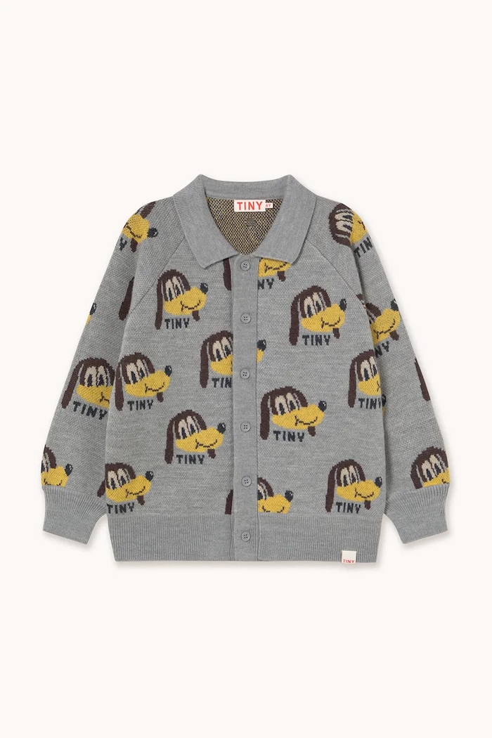 Παιδικό κάρδιγκαν Tinycottons DOGS CARDIGAN μεσαίου πάχους γκρί AW25.095