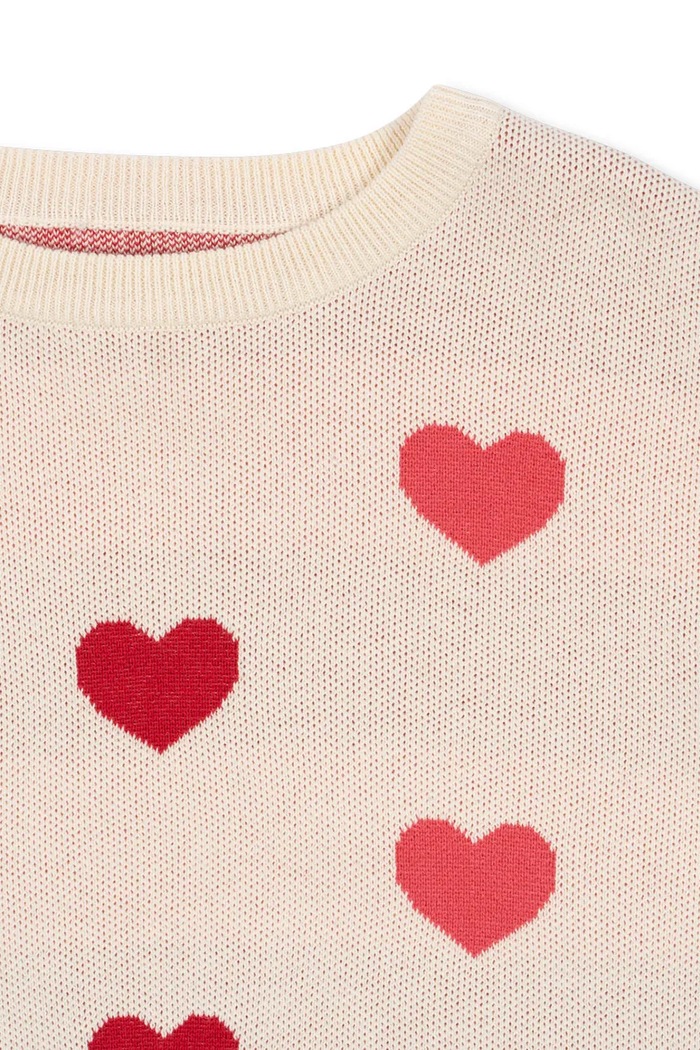 Chłopiec Konges Sløjd sweter bawełniany dziecięcy LAPIS KNIT SWEATER GOTS KS103856.9BYA beżowy