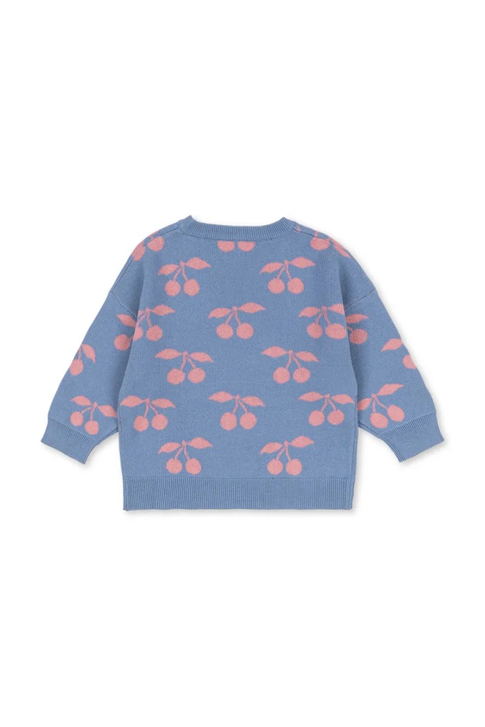 Konges Sløjd sweter bawełniany dziecięcy LAPIS KNIT SWEATER GOTS KS103856.9BYA fioletowy AW25
