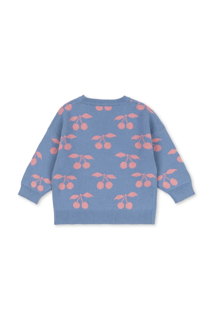 Konges Sløjd sweter bawełniany dziecięcy LAPIS KNIT SWEATER GOTS KS103856.9BYA fioletowy AW25