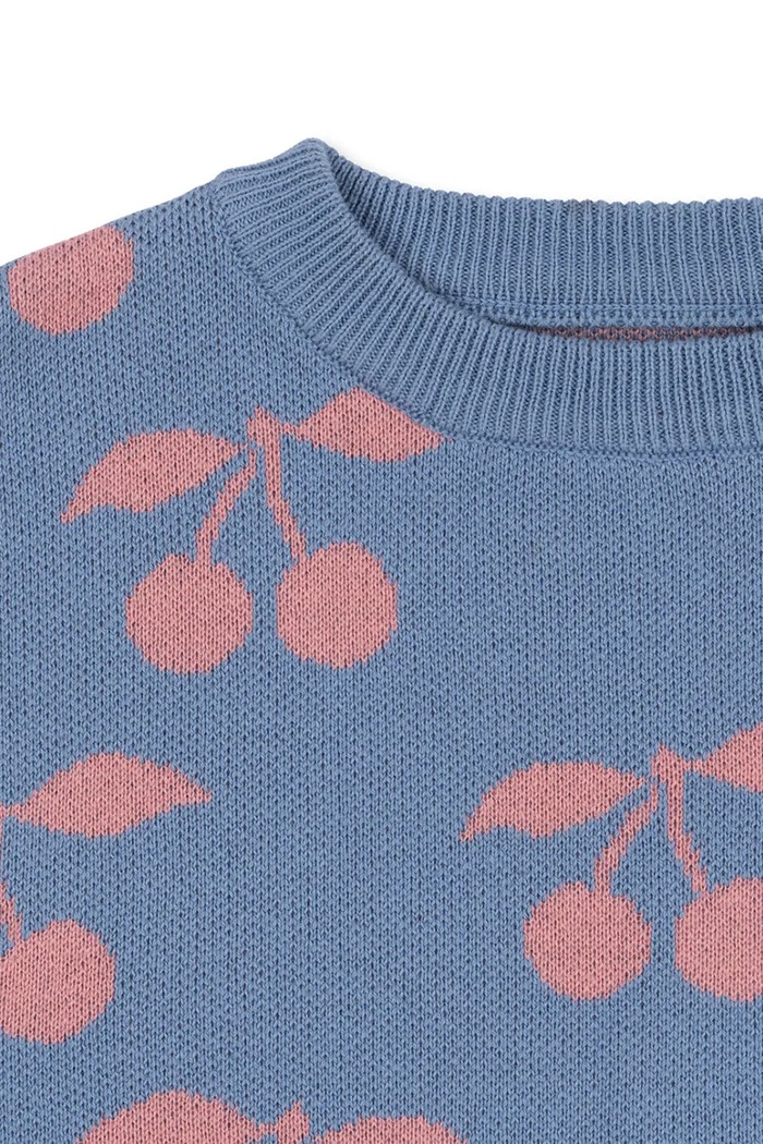 Chłopiec Konges Sløjd sweter bawełniany dziecięcy LAPIS KNIT SWEATER GOTS KS103856.9BYA fioletowy