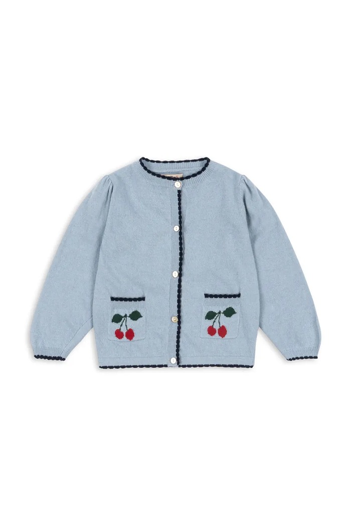 Konges Sløjd cardigan de lână pentru copii ALEXA KNIT CARDIGAN imprimeu albastru KS101389.9BYA