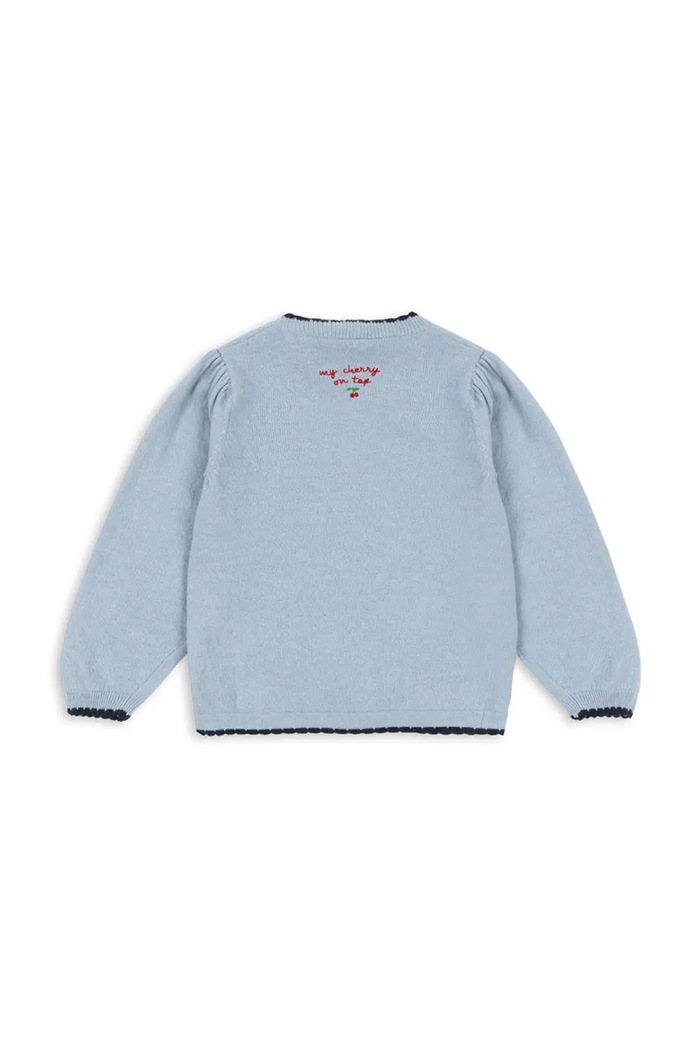 Konges Sløjd cardigan de lână pentru copii ALEXA KNIT CARDIGAN KS101389.9BYA albastru AW25