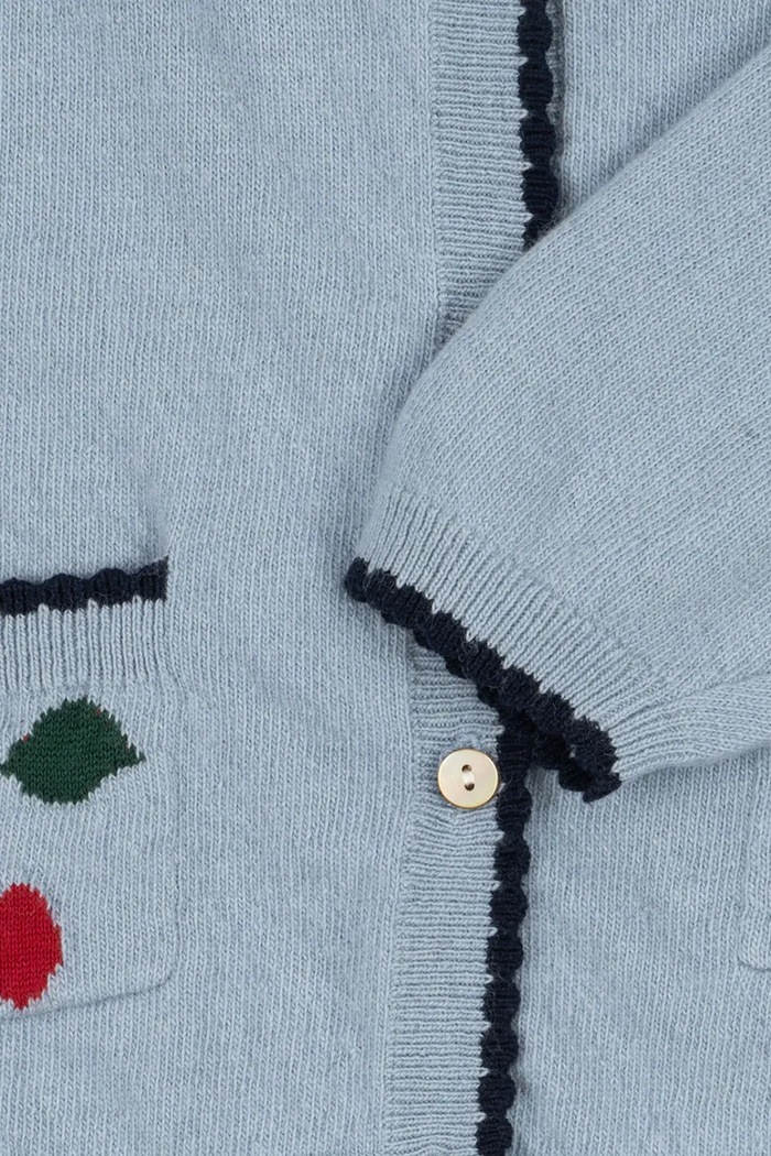 Konges Sløjd cardigan de lână pentru copii ALEXA KNIT CARDIGAN KS101389.9BYA albastru